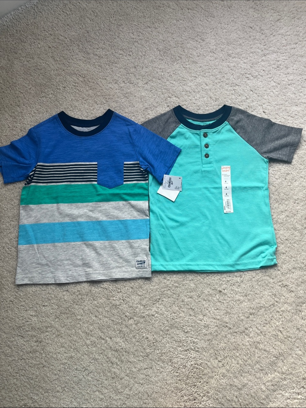 NEW Short Sleeve Tee 2 Pack Boys Jumping Beans & Oshkosh B'gosh